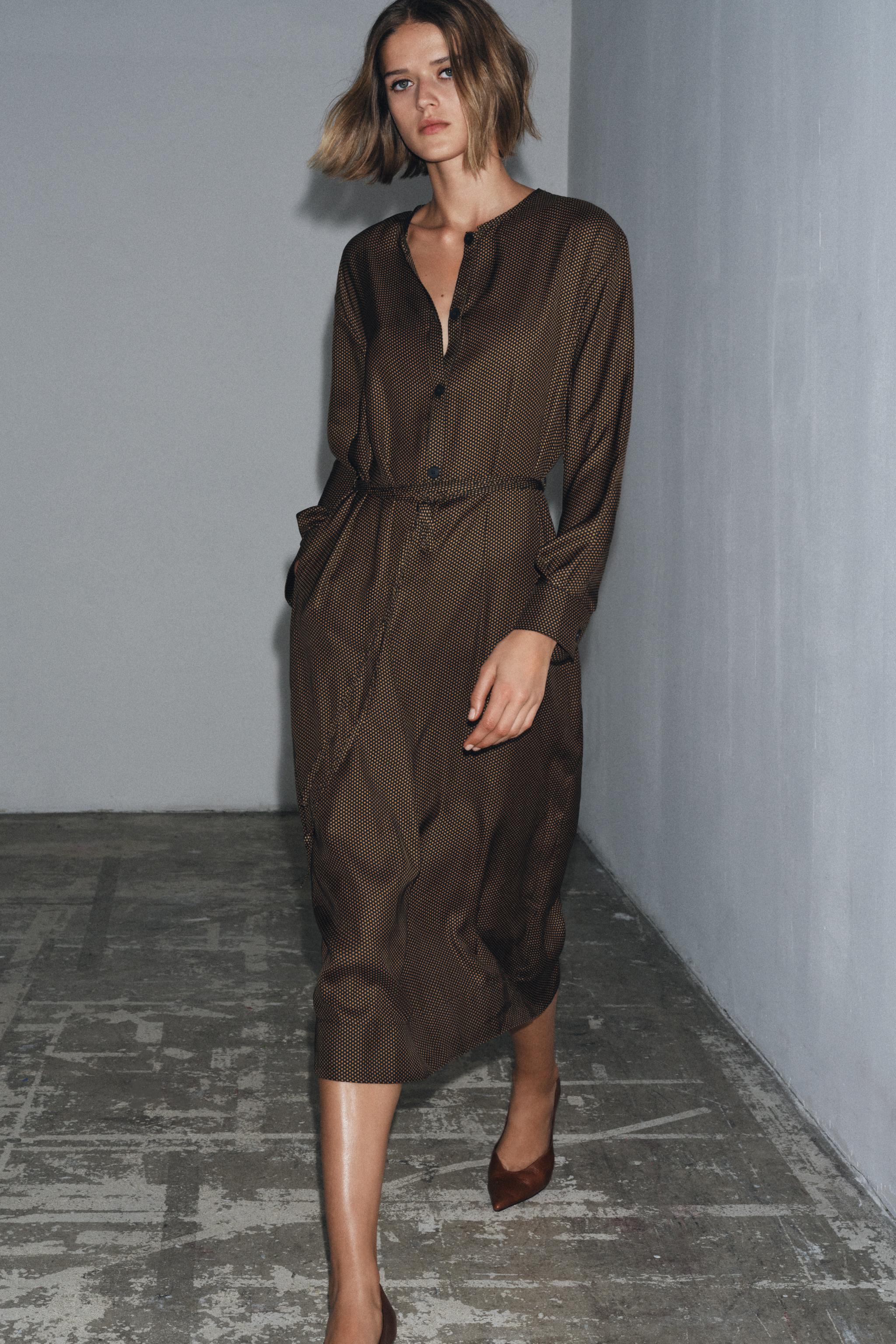 ROBE À POIS AVEC CEINTURE ZW COLLECTION